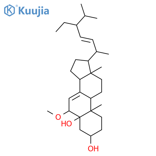 (22E,24R)-24-ethyl-6beta-methoxy-5alpha-cholesta-7,22-diene-3beta,5-diol structure