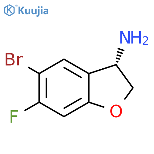3-Benzofuranamine, 5-bromo-6-fluoro-2,3-dihydro-, (3S)- structure