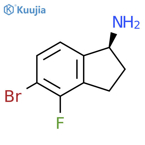 (S)-5-Bromo-4-fluoro-2,3-dihydro-1H-inden-1-amine structure