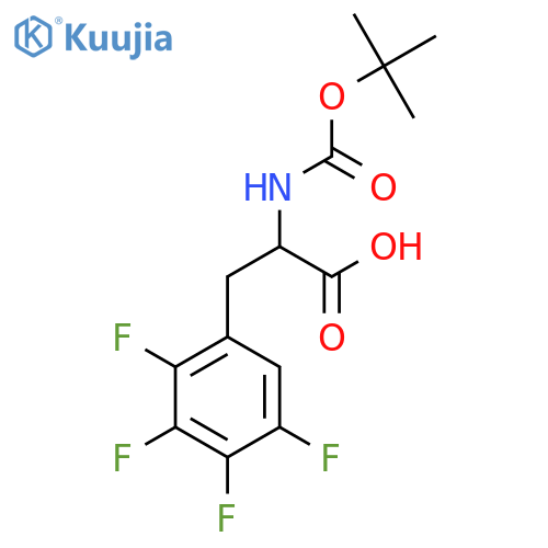 2-{(tert-butoxy)carbonylamino}-3-(2,3,4,5-tetrafluorophenyl)propanoic acid structure