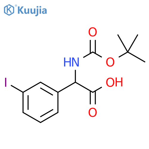 2-{(tert-butoxy)carbonylamino}-2-(3-iodophenyl)acetic acid structure