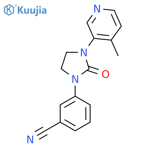 3-[3-(4-Methylpyridin-3-yl)-2-oxoimidazolidin-1-yl]benzonitrile structure