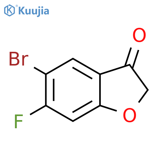 5-Bromo-6-fluoro-2,3-dihydro-1-benzofuran-3-one structure