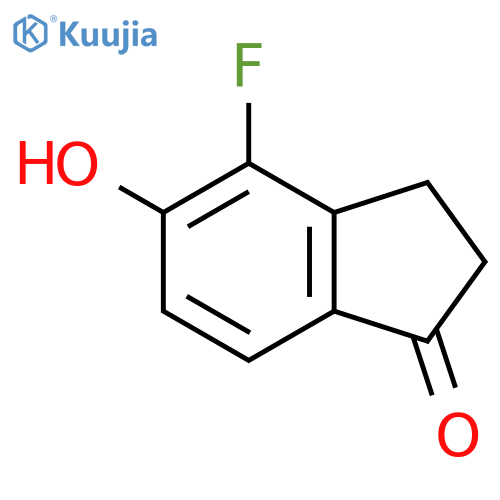 4-fluoro-5-hydroxy-2,3-dihydro-1H-inden-1-one structure