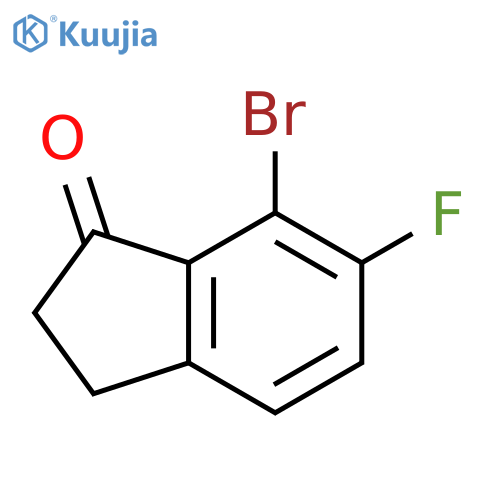 7-Bromo-6-fluoro-1-indanone structure