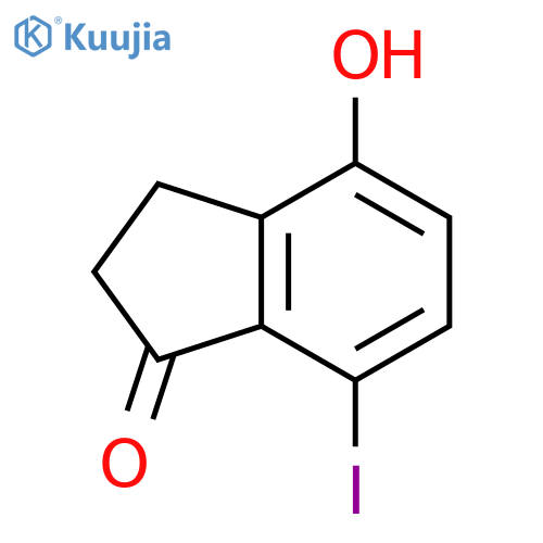 1H-Inden-1-one, 2,3-dihydro-4-hydroxy-7-iodo- structure