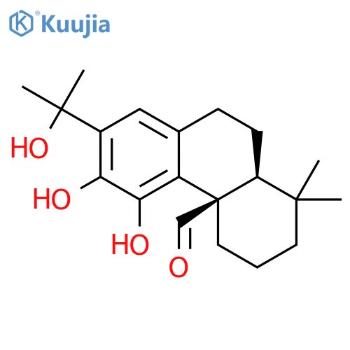 4a(2H)-Phenanthrenecarboxaldehyde,1,3,4,9,10,10a-hexahydro-5,6-dihydroxy-7-(1-hydroxy-1-methylethyl)-1,1-dimethyl-,(4aR,10aS)- structure