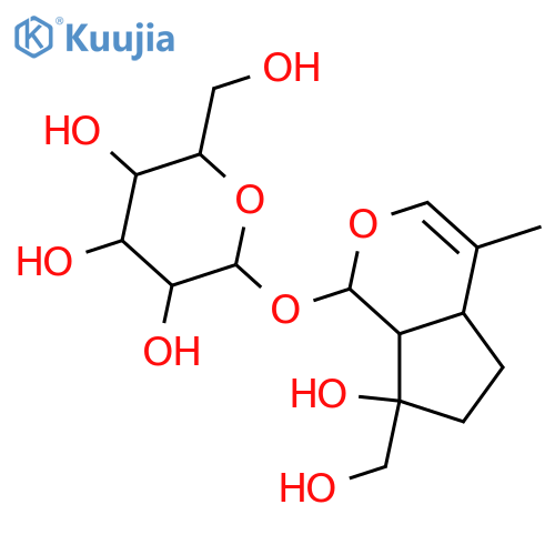 β-D-Glucopyranoside, (1S,4aS,7R,7aS)-1,4a,5,6,7,7a-hexahydro-7-hydroxy-7-(hydroxymethyl)-4-methylcyclopenta[c]pyran-1-yl structure