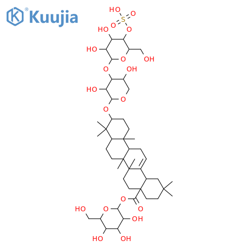 Oleanolic acid bisdesmosides; Triglycosides, 3-O-[4-O-Sulfo-β-D-glucopyranosyl-(1→3)-α-L-arabinopyranoside], 28-O-β-D-glucopyranosyl ester structure