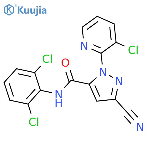 1H-Pyrazole-5-carboxamide, 1-(3-chloro-2-pyridinyl)-3-cyano-N-(2,6-dichlorophenyl)- structure