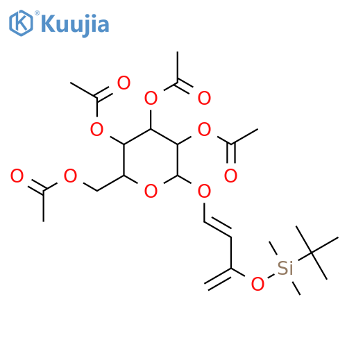 β-D-Glucopyranoside, (1E)-3-[[(1,1-dimethylethyl)dimethylsilyl]oxy]-1,3-butadien-1-yl, 2,3,4,6-tetraacetate structure