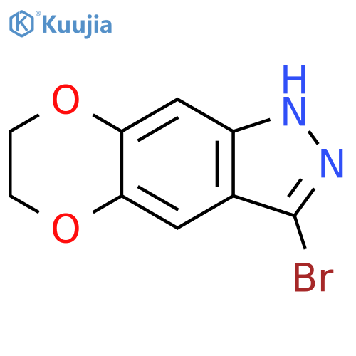 3-Bromo-6,7-dihydro-1H-1,4dioxino2,3-findazole structure