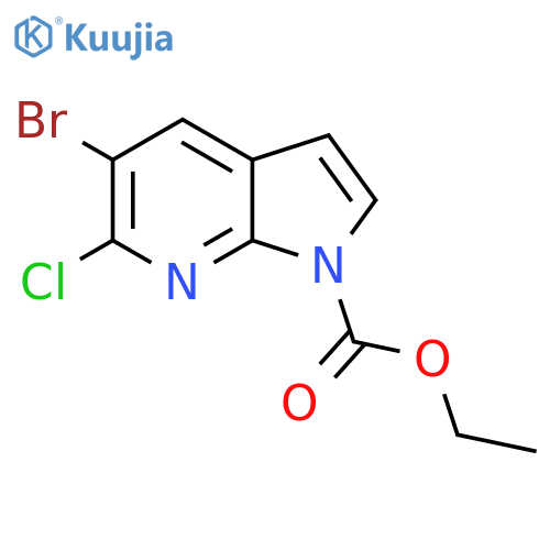 5-Bromo-6-chloro-1-ethoxycarbonyl-7-azaindole structure