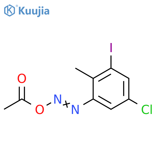 1-{(E)-(5-Chloro-3-iodo-2-methylphenyl)diazenyloxy}ethanone structure