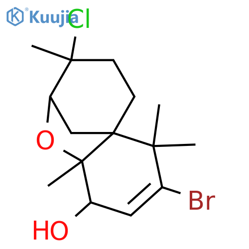 10-Bromo-3-chloro-2,7-epoxy-9-chamigren-8-ol; (2R,3S,6R,7S,8R)-form structure
