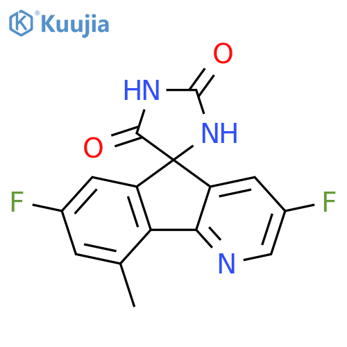 Spiro[imidazolidine-4,5'-[5H]indeno[1,2-b]pyridine]-2,5-dione, 3',7'-difluoro-9'-methyl- structure