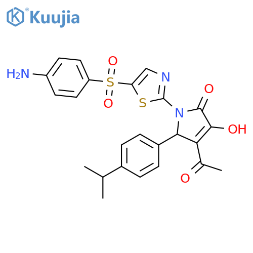 4-acetyl-1-{5-[(4-aminophenyl)sulfonyl]-1,3-thiazol-2-yl}-3-hydro Xy-5-(4-isopropylphenyl)-1,5-dihydro-2h-pyrrol-2-one structure