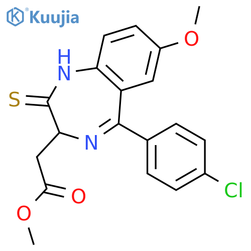 1H-1,4-benzodiazepine-3-acetic acid, 5-(4-chlorophenyl)-2,3-dihydro-7-methoxy-2-thioxo-, methyl ester structure