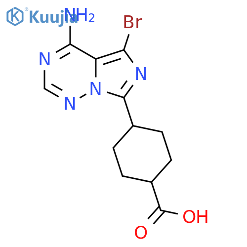 trans-4-(4-Amino-5-bromo-imidazo[5,1-f][1,2,4]triazin-7-yl)-cyclohexanecarboxylic acid structure