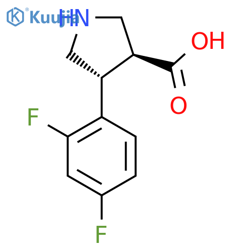 (3S,4R)-4-(2,4-Difluorophenyl)pyrrolidine-3-carboxylic acid structure
