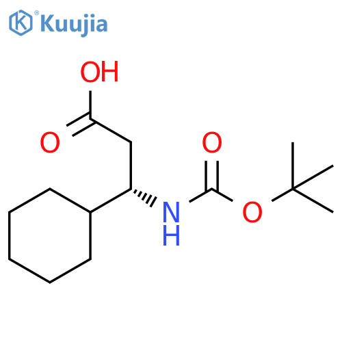 (3S)-3-{(tert-butoxy)carbonylamino}-3-cyclohexylpropanoic acid structure