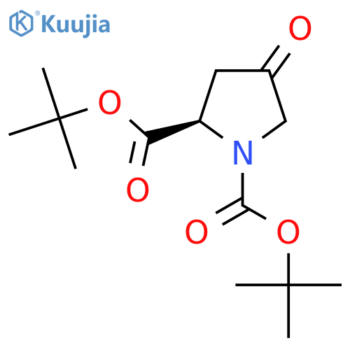 1,2-di-tert-butyl (2R)-4-oxopyrrolidine-1,2-dicarboxylate structure