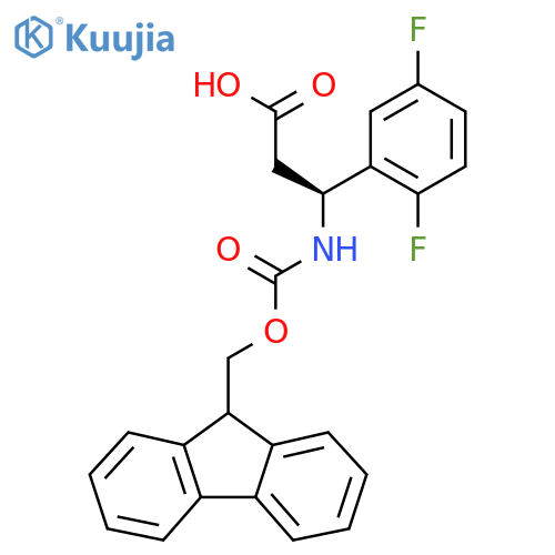 (3S)-3-(2,5-difluorophenyl)-3-({(9H-fluoren-9-yl)methoxycarbonyl}amino)propanoic acid structure