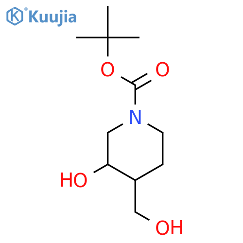 (3S,4S)-tert-Butyl 3-hydroxy-4-(hydroxymethyl)piperidine-1-carboxylate structure