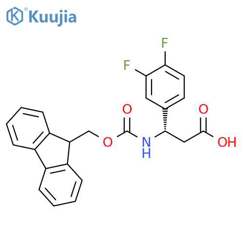(3S)-3-(3,4-difluorophenyl)-3-({(9H-fluoren-9-yl)methoxycarbonyl}amino)propanoic acid structure