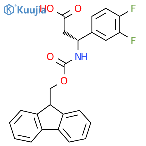 (3R)-3-(3,4-difluorophenyl)-3-({(9H-fluoren-9-yl)methoxycarbonyl}amino)propanoic acid structure