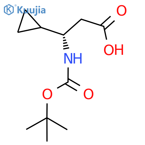 (3S)-3-(tert-butoxycarbonylamino)-3-cyclopropyl-propanoic acid structure