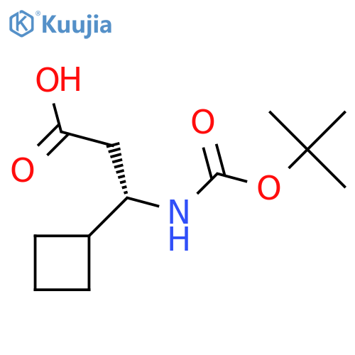 (3S)-3-{(tert-butoxy)carbonylamino}-3-cyclobutylpropanoic acid structure