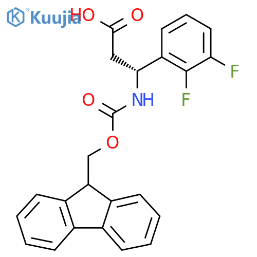 (3R)-3-(2,3-difluorophenyl)-3-({(9H-fluoren-9-yl)methoxycarbonyl}amino)propanoic acid structure