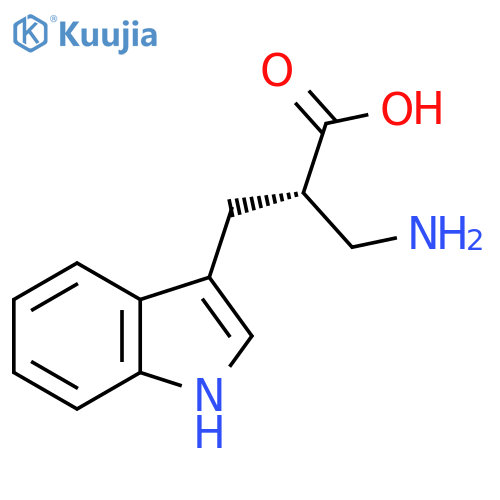 (2S)-3-amino-2-(1H-indol-3-ylmethyl)propanoic acid structure