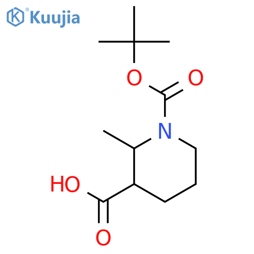 (2S,3S)-1-[(tert-butoxy)carbonyl]-2-methylpiperidine-3-carboxylic acid structure