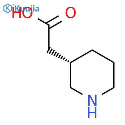 2-(3S)-piperidin-3-ylacetic acid structure