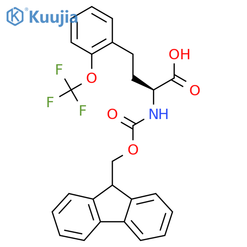 (S)-2-(9H-Fluoren-9-ylmethoxycarbonylamino)-4-(2-trifluoromethoxy-phenyl)-butyric acid structure