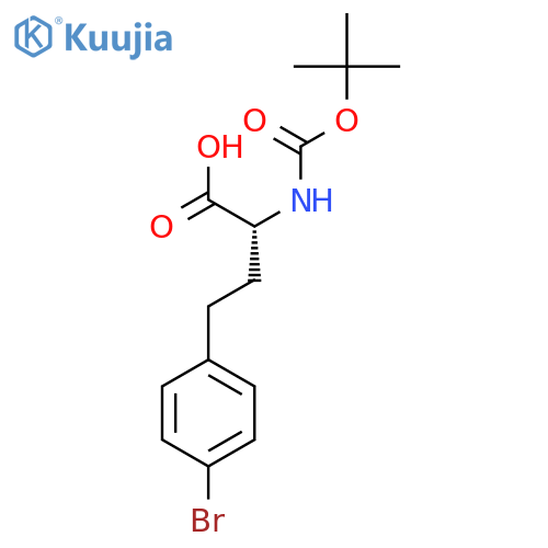 (2R)-4-(4-bromophenyl)-2-{(tert-butoxy)carbonylamino}butanoic acid structure