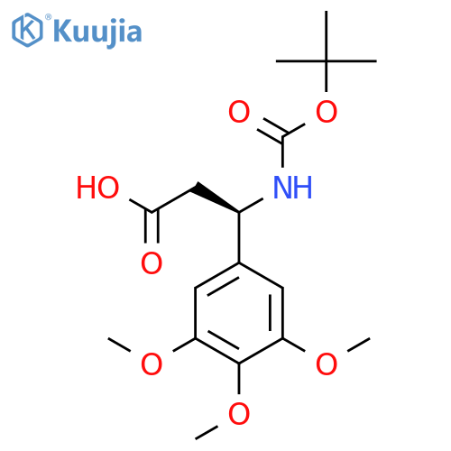 (3R)-3-{(tert-butoxy)carbonylamino}-3-(3,4,5-trimethoxyphenyl)propanoic acid structure