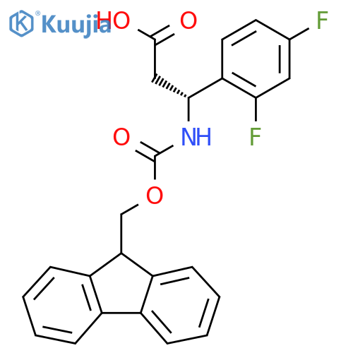 (3R)-3-(2,4-difluorophenyl)-3-({[(9H-fluoren-9-yl)methoxy]carbonyl}amino)propanoic acid structure
