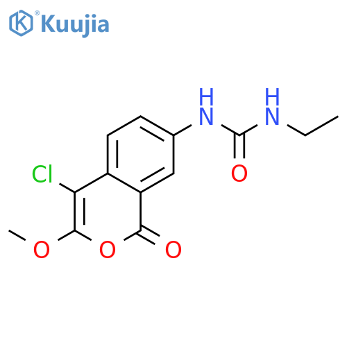 Urea, N-(4-chloro-3-methoxy-1-oxo-1H-2-benzopyran-7-yl)-N'-ethyl- structure