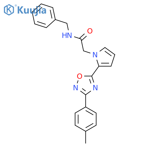 N-benzyl-2-{2-[3-(4-methylphenyl)-1,2,4-oxadiazol-5-yl]-1H-pyrrol-1-yl}acetamide structure