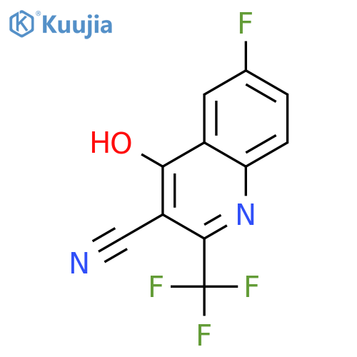 6-Fluoro-4-hydroxy-2-(trifluoromethyl)quinoline-3-carbonitrile structure