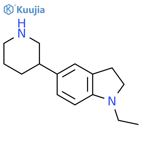 1-ethyl-5-(piperidin-3-yl)-2,3-dihydro-1H-indole structure