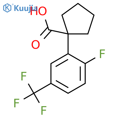 1-2-fluoro-5-(trifluoromethyl)phenylcyclopentane-1-carboxylic acid structure