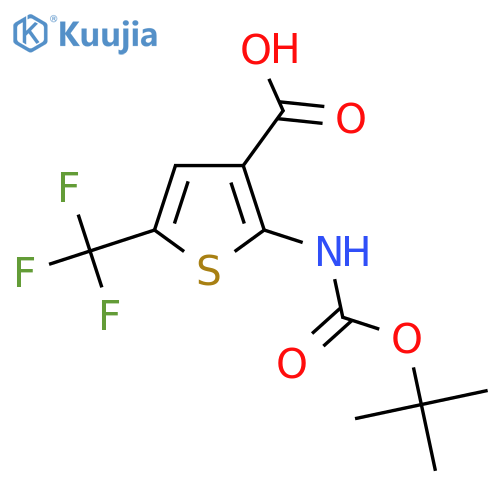 2-{(tert-butoxy)carbonylamino}-5-(trifluoromethyl)thiophene-3-carboxylic acid structure