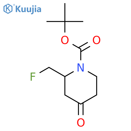tert-butyl 2-(fluoromethyl)-4-oxopiperidine-1-carboxylate structure
