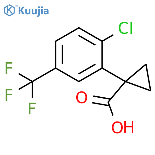 1-2-chloro-5-(trifluoromethyl)phenylcyclopropane-1-carboxylic acid structure