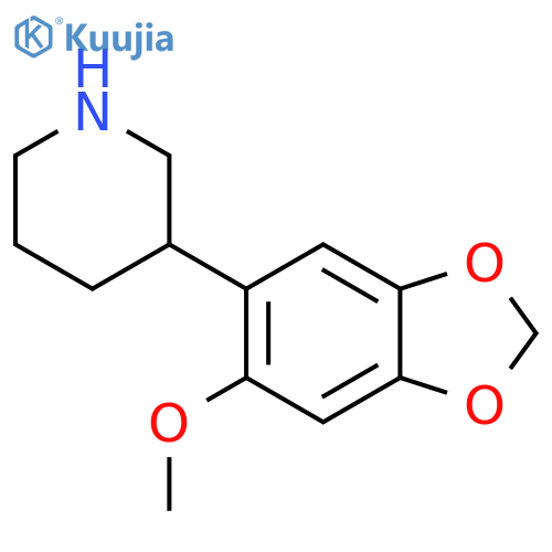 3-(6-methoxy-1,3-dioxaindan-5-yl)piperidine structure