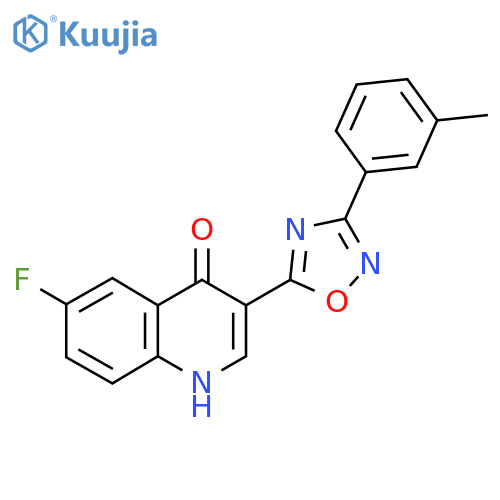 6-fluoro-3-[3-(3-methylphenyl)-1,2,4-oxadiazol-5-yl]-1,4-dihydroquinolin-4-one structure